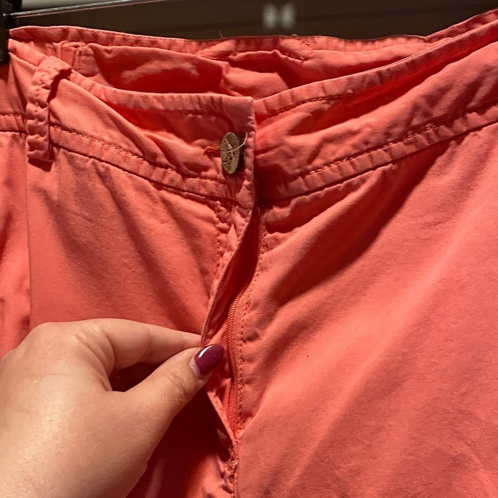 Coral Cotton Capri Pants Women Size 16W Cropped Summer Casual Pull On Style - Picture 4 of 8